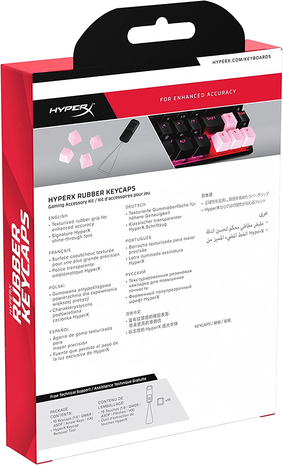 Kit 19 Teclas Hyperx PNK RUBBER Accesorios Gaming