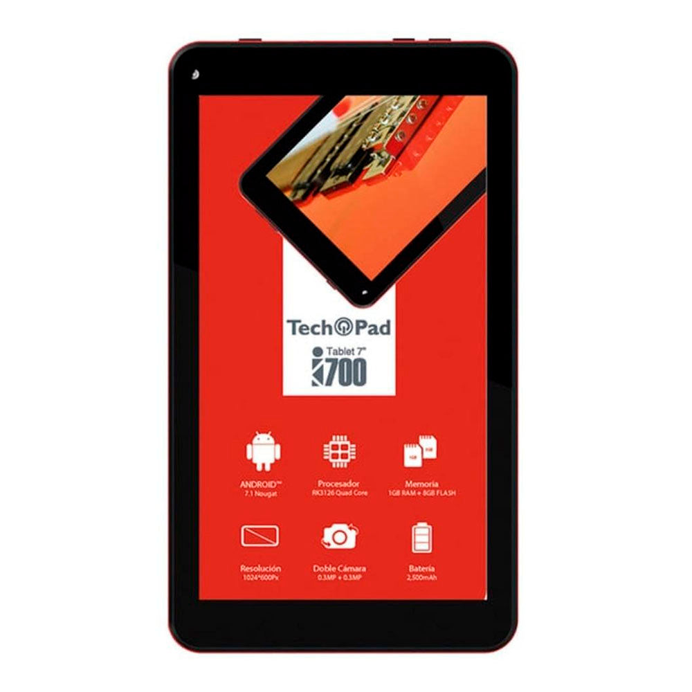 Tablet Tech Pad i700 7 Pulg 1GB RAM Android 8.1 Doble Cámara