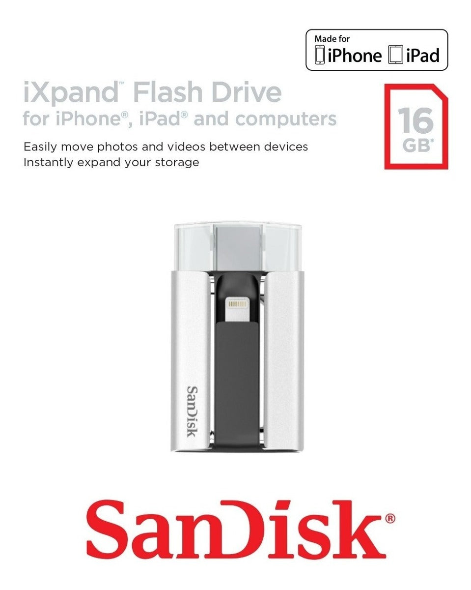 Memoria Flash USB Sandisk iXpand 16GB 2.0 Otg Lightning