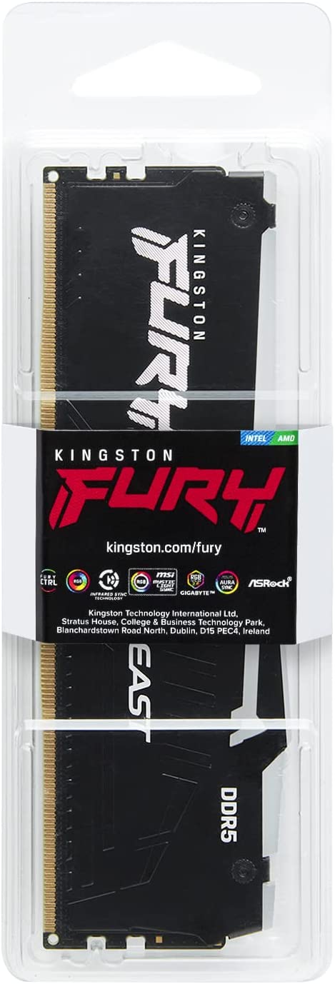 Memoria RAM DDR5 Kingston Fury Beast RGB 16GB 5200MT/s CL40
