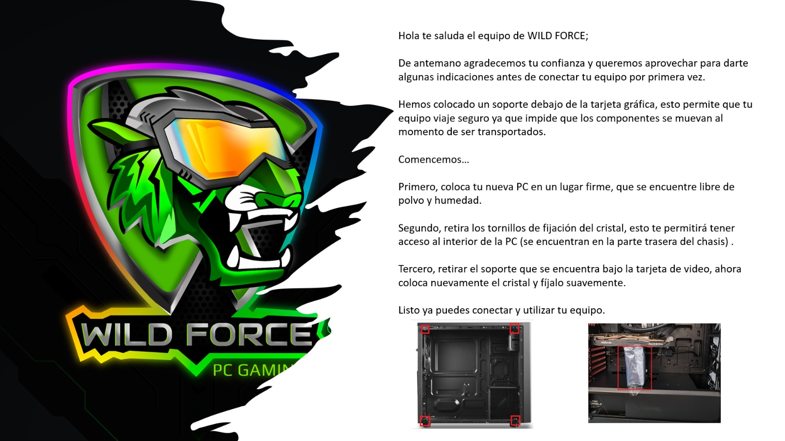PC Gamer Wild Force ELITE AMD Ryzen 5 240GB SSD + 1TB HDD 16GB Ram Windows 10