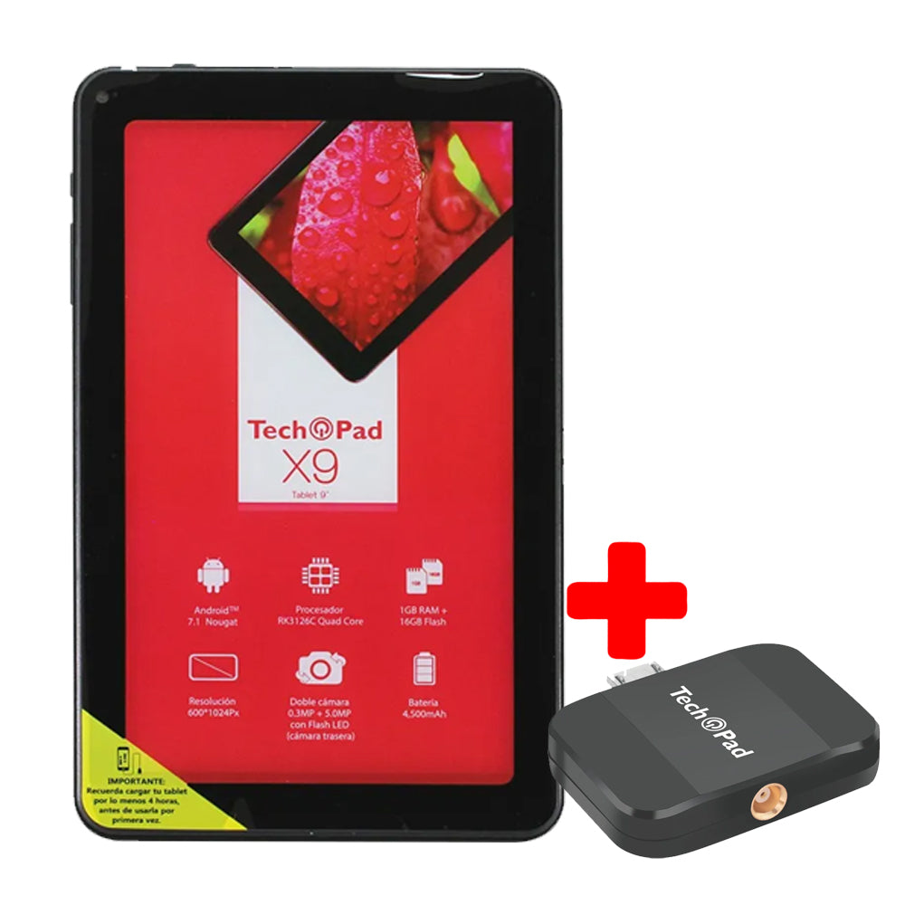 Combo Tablet X9 16 GB + Sintonizador TV Tunner Tech Pad