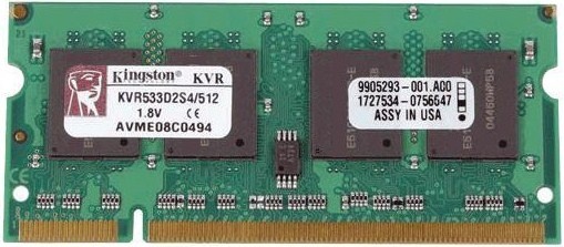 Memorias RAM para Laptop | KINGSTON KVR533D2S4/512 — Memoria RAM ValueRAMDDR2, 533MHz, 512MB, Non-ECC, CL4, SO-DIMM