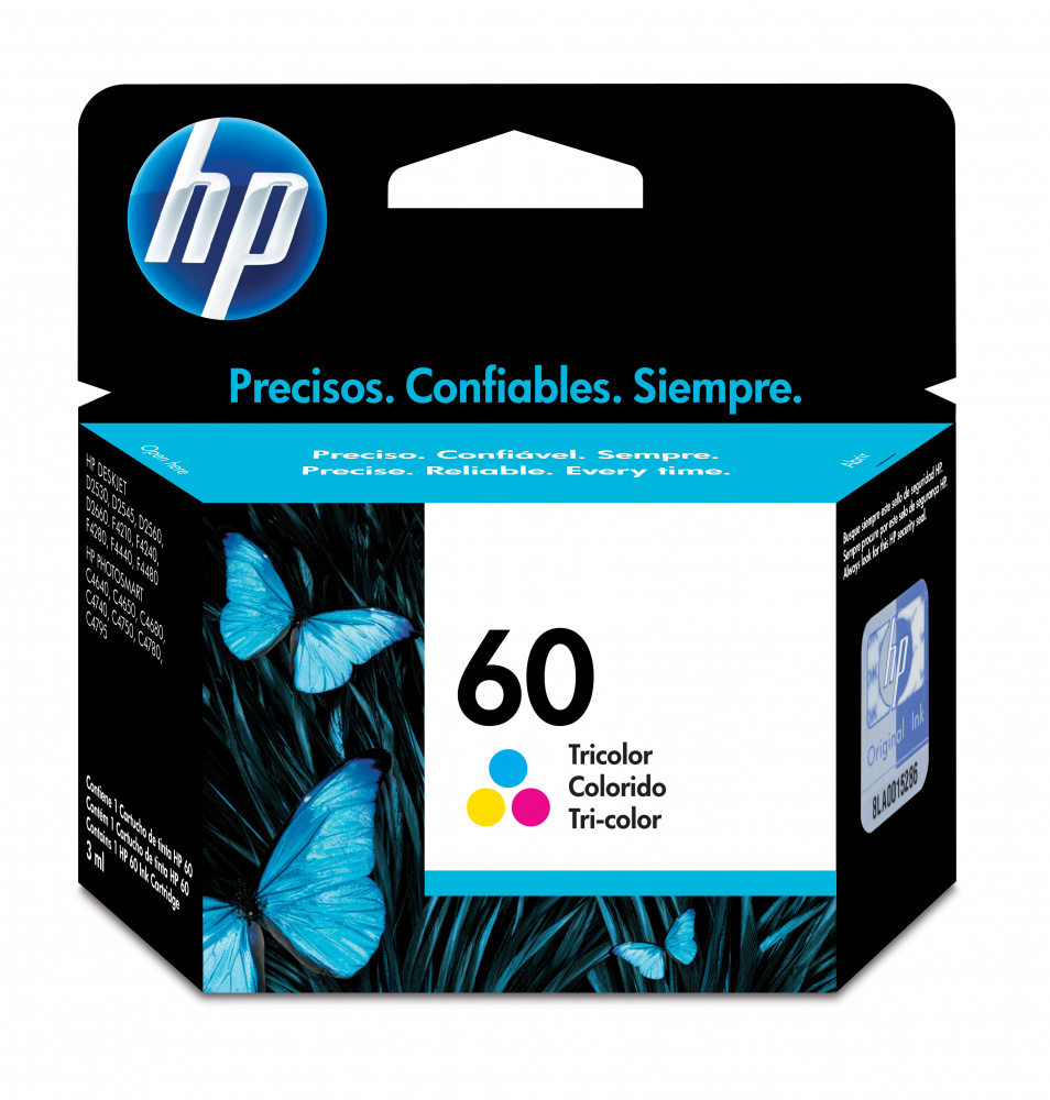 Cartuchos | HP CC643WL — Cartucho 60 Tricolor Original, 165 Páginas