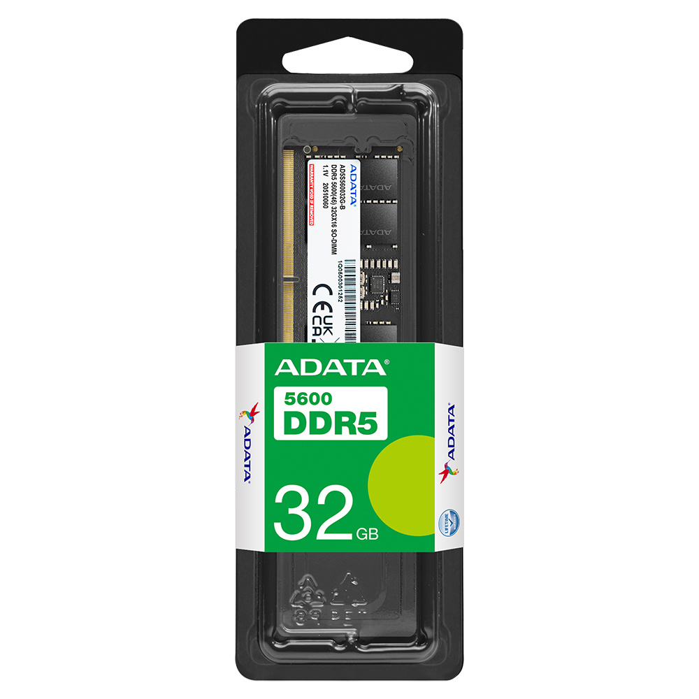Memorias RAM para Laptop | ADATA AD5S560032G-S — Memoria RAM para Laptop DDR5, 5600MHz, 32GB, ECC CL46, 262-pin SO-DIMM