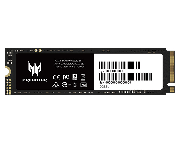 SSD | ACER BL.9BWWR.118 — SSD Predator GM7 NVMe, 1TB, M.2, PCI Express 4.0, 6300 MB/s Escritura, 7200 MB/s Lectura