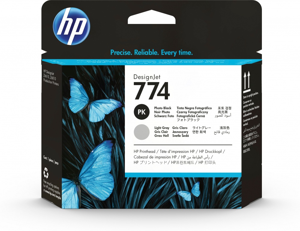 Cabezales | HP P2W00A — Cabezal 774 Paquete de 2 Piezas Negro y Gris Claro
