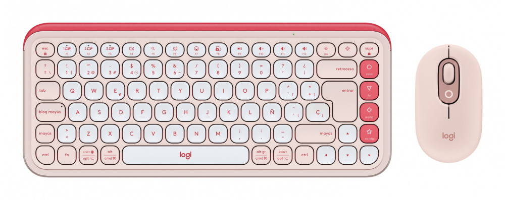 Kits de Teclado y Mouse | LOGITECH 920-013053 — Kit de Teclado y Mouse POP Icon Combo, Inalámbrico, Bluetooth, Rosa, Español