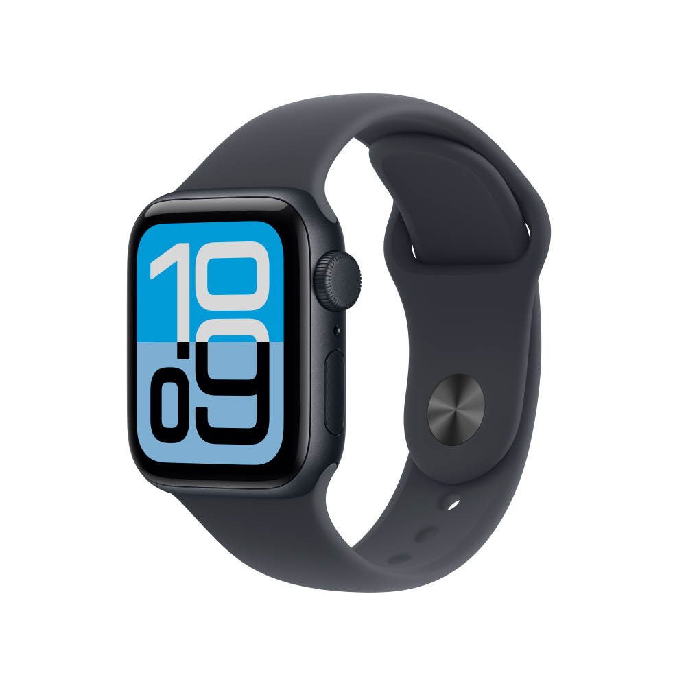 Apple Watch | APPLE MEH94AM/A — Watch SE 3 GPS, Caja de 40 mm Aluminio Color Negro, Correa Deportiva S/M Color Negro