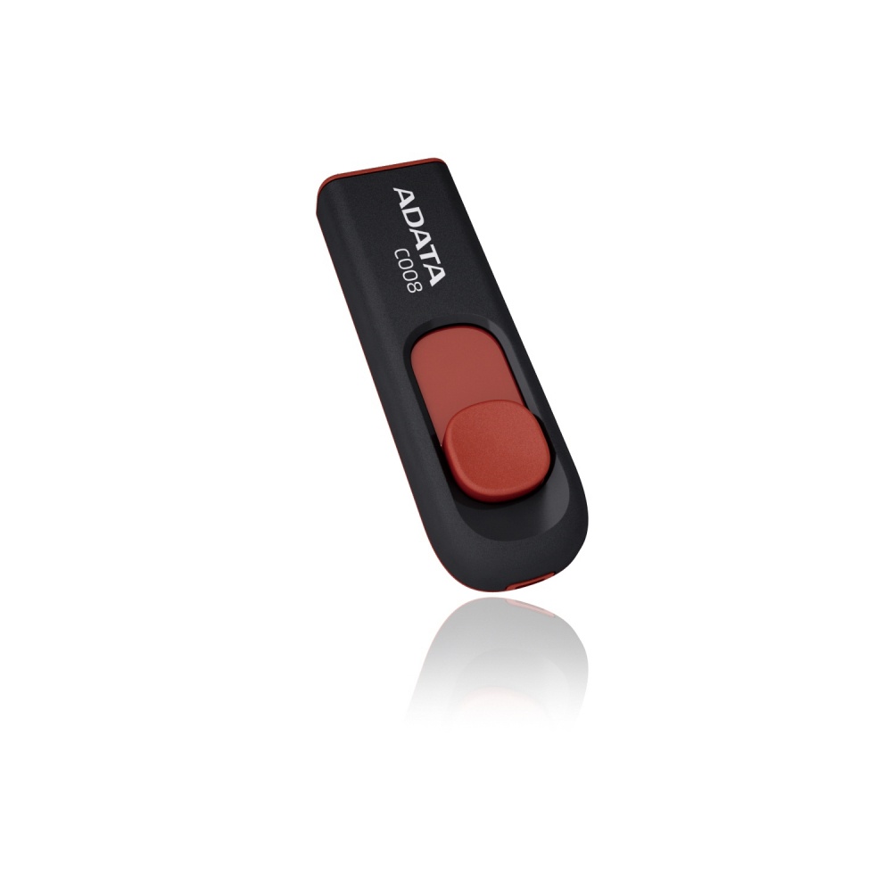 Memorias USB | ADATA AC008-64G-RKD — Memoria USB C008, 64GB, USB-A 2.0, Negro/Rojo