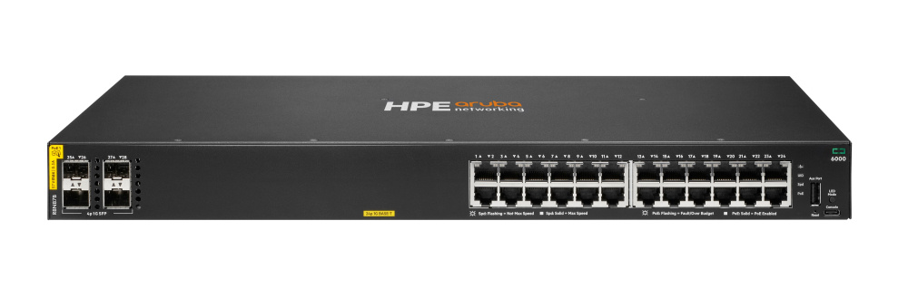 Switches | HP ENTERPRISE R8N87B — Switch HPE Aruba Networking CX, 24 Puertos Gigabit Ethernet 10/100/1000 24 x PoE 370W, 56 Gbit/s, 8192 Entradas, Administrado