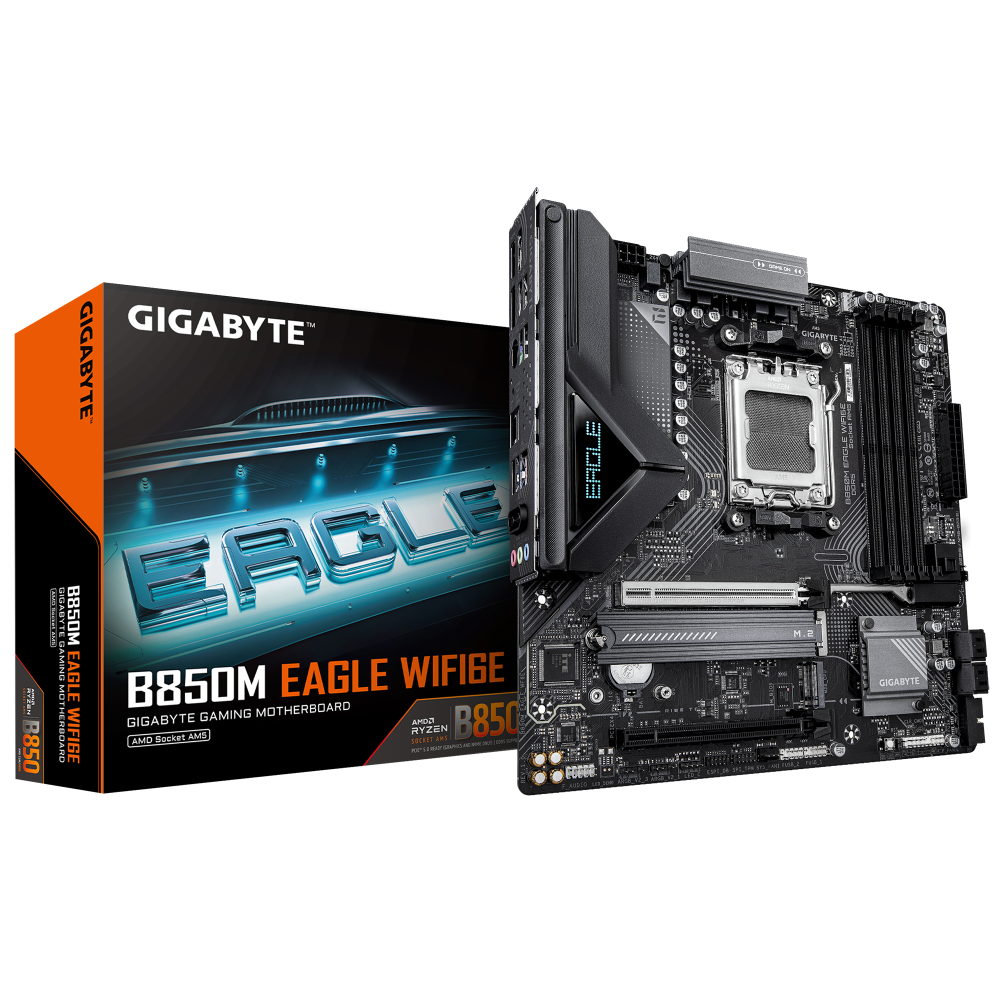 Tarjetas Madre | GIGABYTE B850M EAGLE WF6E — Tarjeta Madre B850M EAGLE WIFI6E, Micro-ATX, Socket AM5, AMD B850, 256GB DDR5, HDMI/DP para AMD