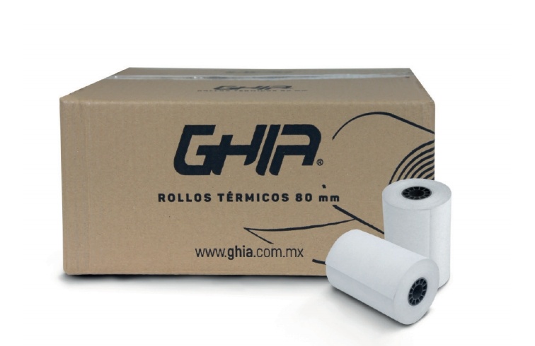 Papel POS | GHIA CTG80N — Papel Térmico 80mm x 70mm, Reacción Negro, 50 Piezas