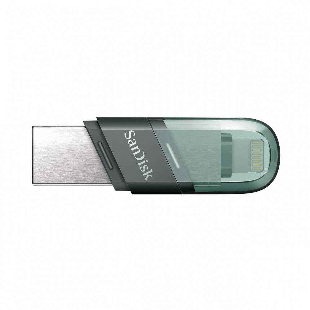 Memorias USB | SANDISK SDIX90N-128G-GN6NE — Memoria USB iXpand Flip, 128GB, USB-A/Lightning,, Plata