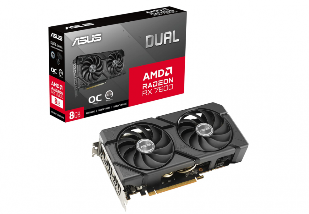 Tarjetas de Video | ASUS 90YV0LD0-MVAA00 — Tarjeta de Video AMD Radeon RX 7600 EVO OC, 8GB 128-bit GDDR6, PCI Express 4.0, Mín. 550W