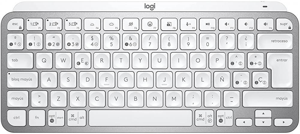 Teclados | LOGITECH 920-010477 — Teclado MX Keys Mini, Inalámbrico, RF Wireless/Bluetooth, Blanco (Español)