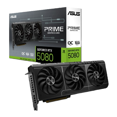 Tarjetas de Video | ASUS 90YV0LX4-MVAA00 — Tarjeta de Video NVIDIA GeForce RTX 5080 Prime EVO OC Edition, 16GB 256-bit GDDR7, PCI Express 5.0, Mín. 850W