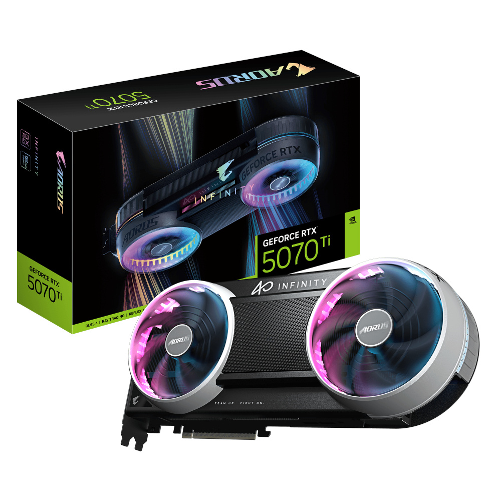 Tarjetas de Video | AORUS GV-N507TAORUS IF-16GD — Tarjeta de Video NVIDIA GeForce RTX 5070 Ti INFINITY, 16GB 256-bit GDDR7, PCI Express x16 5.0, Mín. 750W