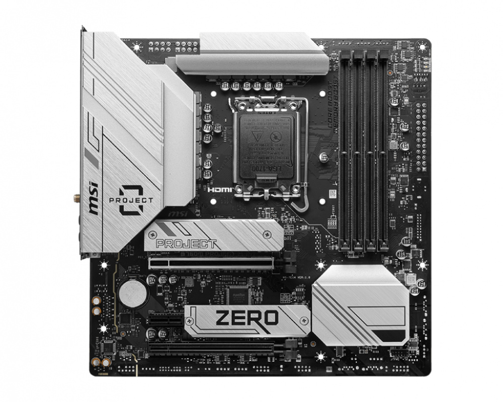 Tarjetas Madre | MSI B760M PROJECT ZERO — Tarjeta Madre , Micro-ATX, LGA 1700, Intel B760, 192GB DDR5, HDMI/DP para Intel,Requiere Gabinete Compatible con Back-Connect