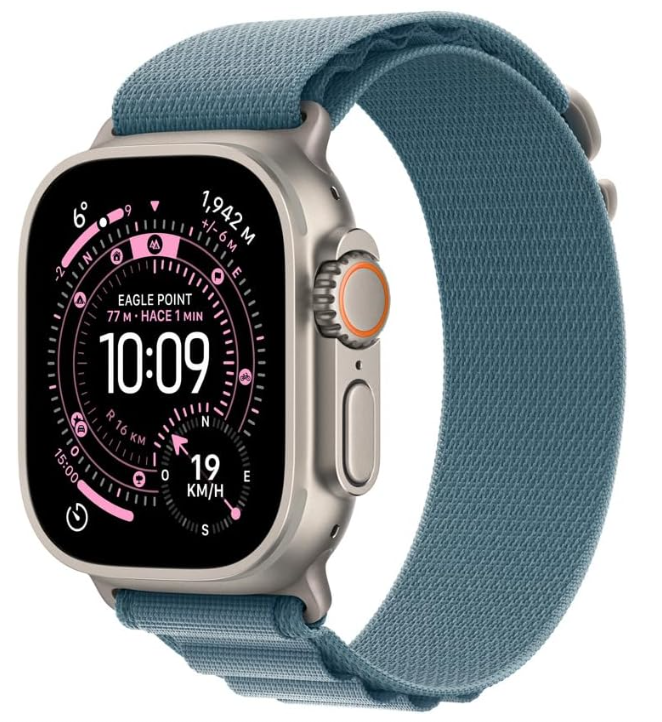 Apple Watch | APPLE MEWM4CL/A — Watch Ultra 3 GPS + Cellular, Caja de 49 mm Titanio Color Plata, Correa Deportiva M/L Color Azul