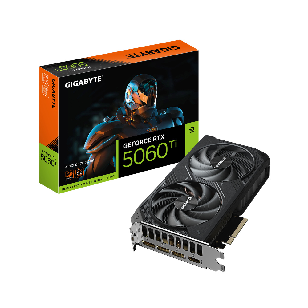 Tarjetas de Video | GIGABYTE GV-N506TWF2OC-8GD — Tarjeta de Video NVIDIA GeForce RTX 5060 Ti WINDFORCE OC, 8GB 128-bit GDDR7, PCI Express x8 5.0, Mín. 600W