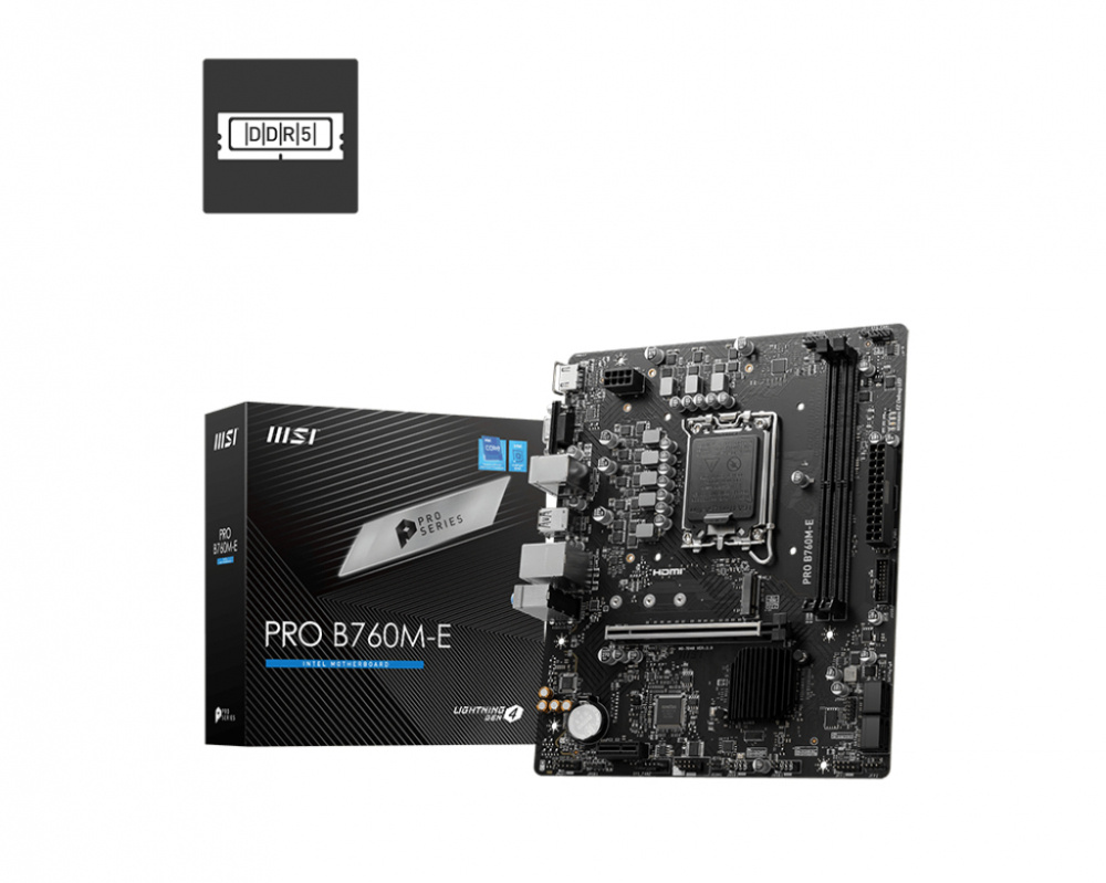 Tarjetas Madre | MSI PRO B760M-E — Tarjeta Madre , Micro-ATX, LGA 1700, Intel B760, 128GB DDR5, HDMI para Intel