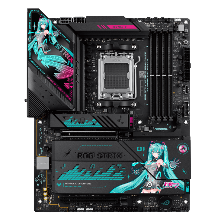 Tarjetas Madre | ASUS ROG STRIX X870E-H GAMING MIKU — Tarjeta Madre ROG STRIX X870E-H GAMING WIFI7 HATSUNE MIKU EDITION, ATX, Socket AM5, AMD X870E, 256GB DDR5, HDMI para AMD