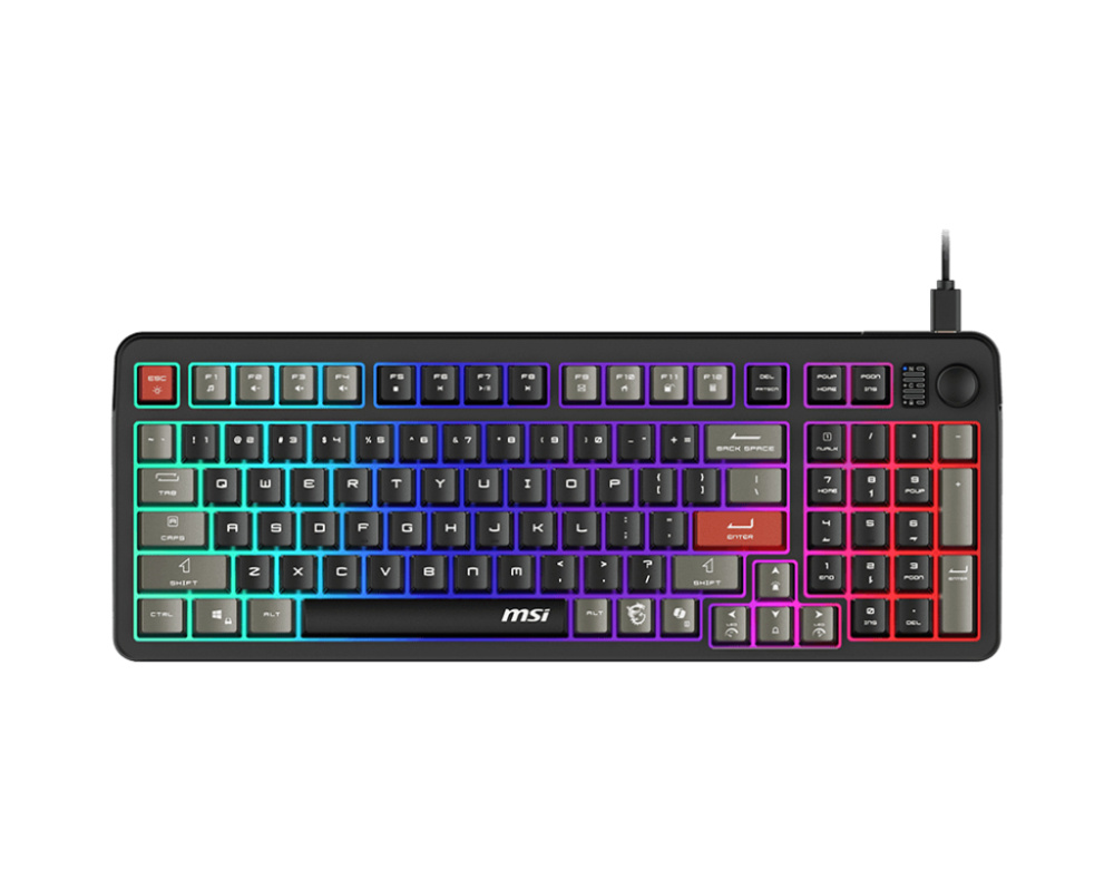 Teclados | MSI FORGE GK110 US — Teclado Gamer FORGE GK110 LED RGB, Alámbrico, USB, Negro, Inglés