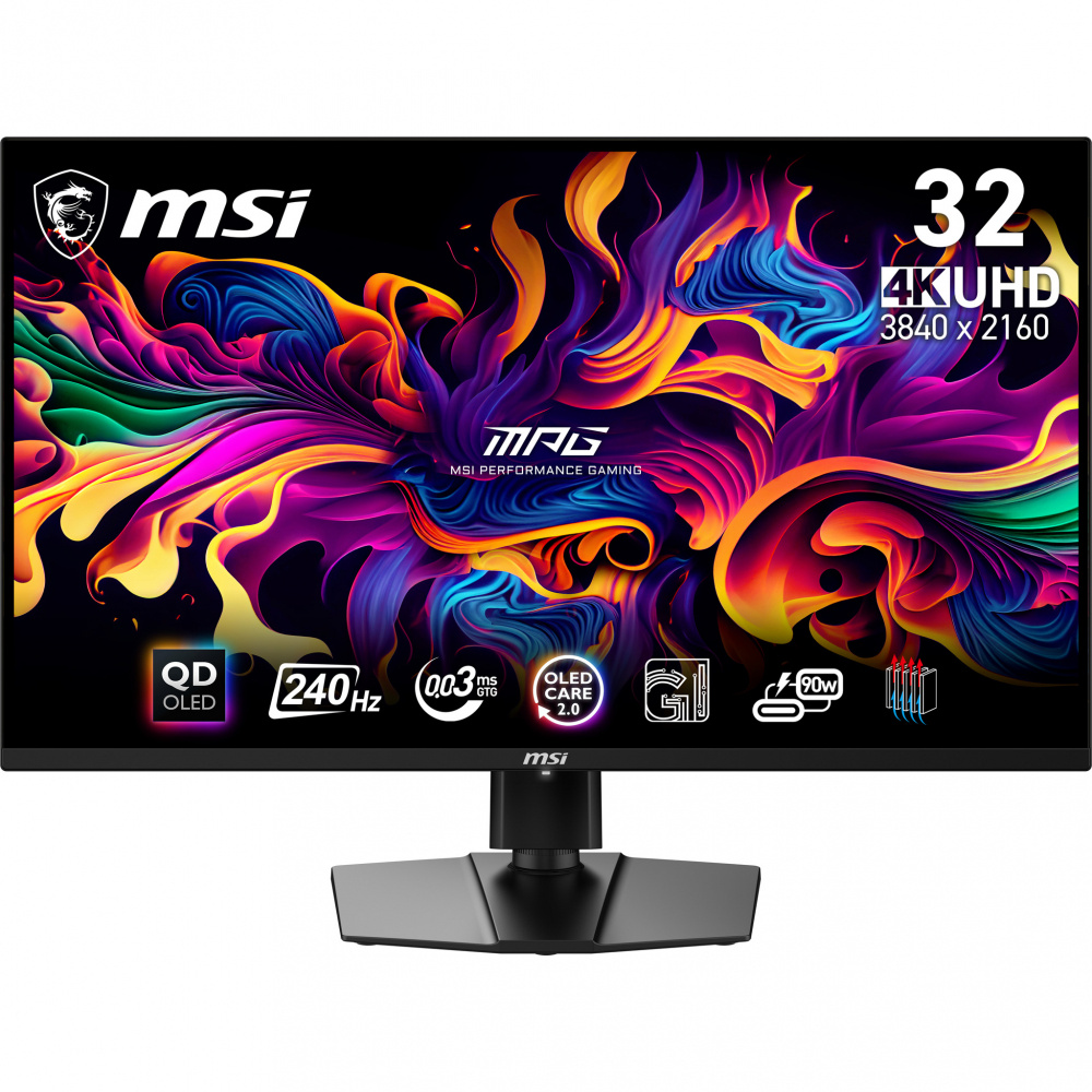 Monitores | MSI MPG 321URX QD-OLED — Monitor Gamer 31.5", 3840x2160 4K Ultra HD, 240Hz, HDMI/DisplayPort, Negro