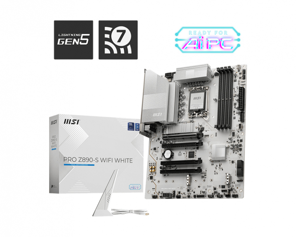 Tarjetas Madre | MSI PRO Z890-S WIFI WHITE — Tarjeta Madre PRO Z890-S, ATX, LGA 1851, Intel Z890, 256GB DDR5, HDMI/DP para Intel