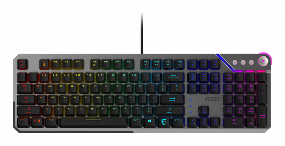 Teclados | MSI STRIKE 600 SILENT US — Teclado Gamer STRIKE 600 SILENT LED RGB, Teclado Mecánico, Membrana, Alámbrico, USB, Negro, Inglés