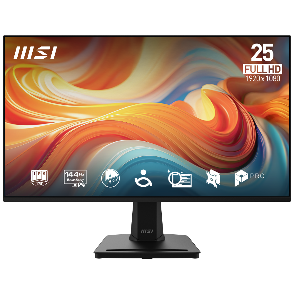 Monitores | MSI PRO MP251 E14L — Monitor LED IPS 24.5", 1920x1080 Full HD, 144Hz, HDMI, Negro