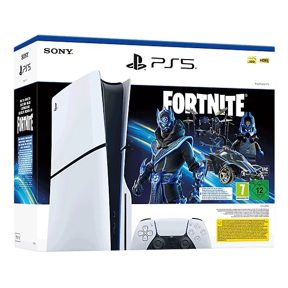 Consolas PlayStation 5 | SONY 1000045147 — PlayStation 5 Slim Digital Edition Fortnite Cobalt Star 1TB, Wi-Fi, Negro/Blanco