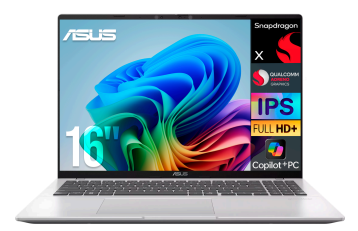 Laptops | ASUS X1607QA-IS56-ROW — Laptop Vivobook 16, 16" 1920x1200 WUXGA, Snapdragon X X1-26-100, 16GB, 1TB SSD, Windows 11 Home, Inglés