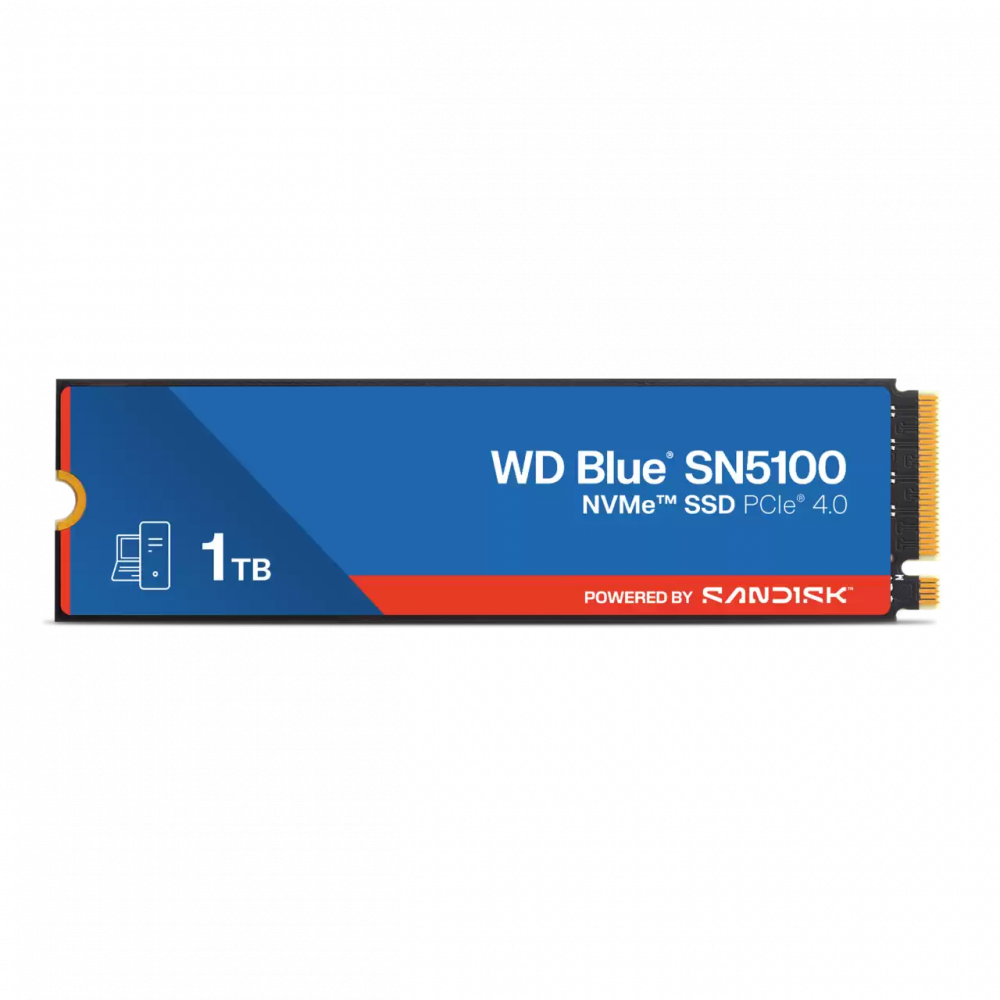 SSD | SANDISK WDS100T5B0E — SSD WD Blue SN5100 NVMe, 1TB, M.2, PCI Express 4.0, 3000 MB/s Escritura, 4150 MB/s Lectura