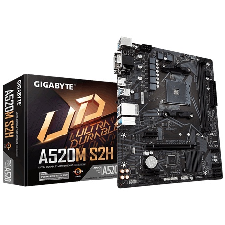 Tarjetas Madre | GIGABYTE A520M S2H — Tarjeta Madre , Micro-ATX, Socket AM4, AMD A520, 64GB DDR4, HDMI para AMD