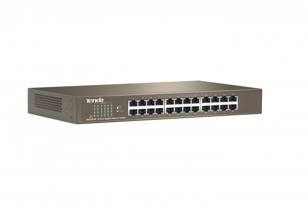 Switches | TENDA TEG1024D — Switch Gigabit Ethernet , 24 Puertos 10/100/1000Mbps, 8000 Entradas - No Administrable