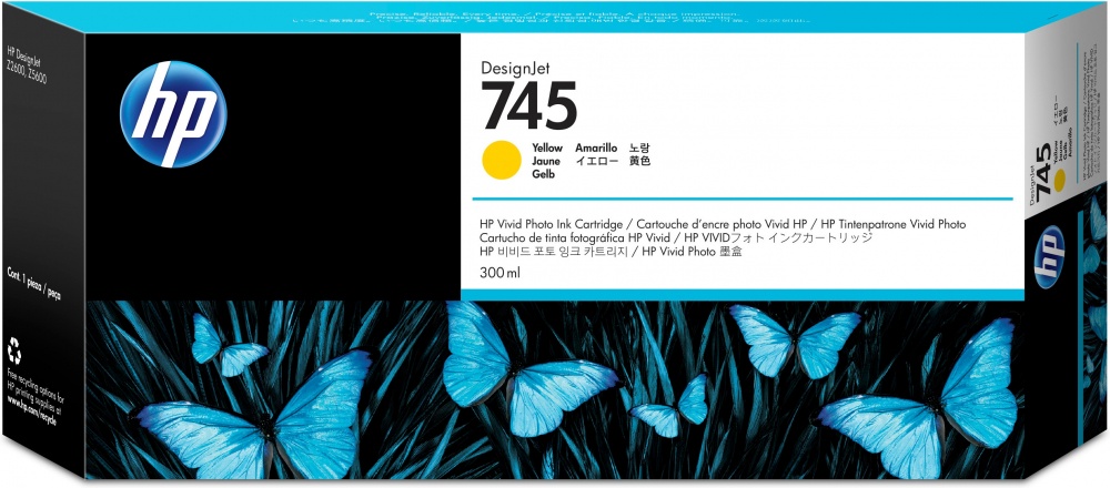 Cartuchos | HP F9K02A — Cartucho 745 Alto Rendimiento Amarillo, 300ml