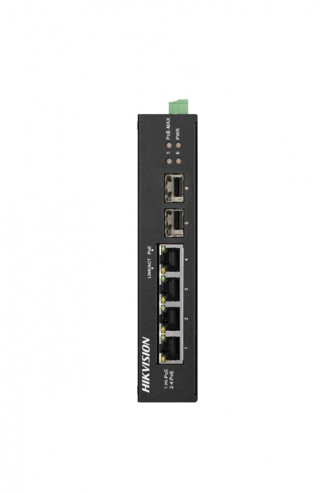 Switches | HIKVISION DS-3T0506HP-E/HS — Switch , 4 Puertos Gigabit Ethernet 10/100/1000 3 x PoE+ 60W, 2 Puertos SFP, 22 Gbit/s, 4000 Entradas, No Administrado