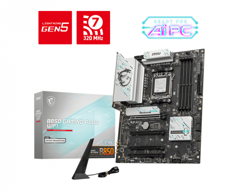 Tarjetas Madre | MSI B850 GAMING PLUS WIFI — Tarjeta Madre , ATX, Socket AM5, AMD B850, 256GB DDR5, HDMI/DP para AMD