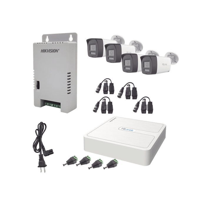 Kits de Vigilancia | HIKVISION HL-1080P-4B-TWA — Kit de Vigilancia de 4 Cámaras CCTV Bullet con Grabadora de 4 Canales