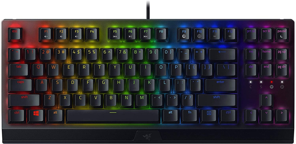 Teclados | RAZER 8886419346128 — Teclado Gamer Blackwidow V3 Tenkeyless LED RGB TKL, Teclado Mecánico, Green, Alámbrico, USB, Negro, Español