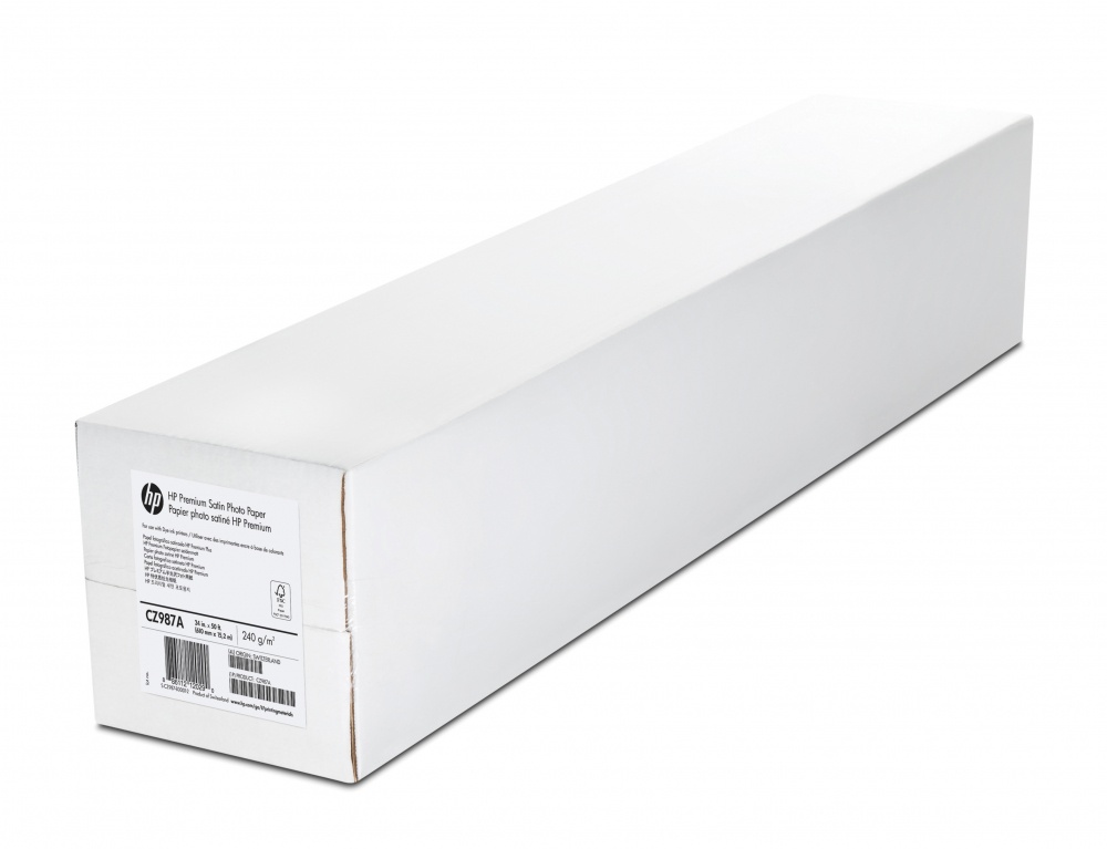 Papel Fotográfico | HP Q7920A — Papel fotográfico satinado Premium Plus, 458mm x 15,2m