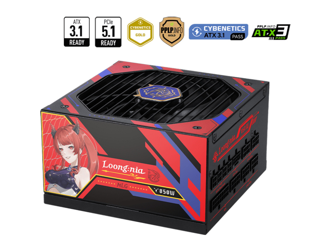Fuentes de Poder para PC's | MSI A850GLS MLG EDITION — Fuente de Poder MLG EDITION 80 PLUS Gold ATX, Modular, 24-pin ATX, 12VHPWR, 135mm, 850W