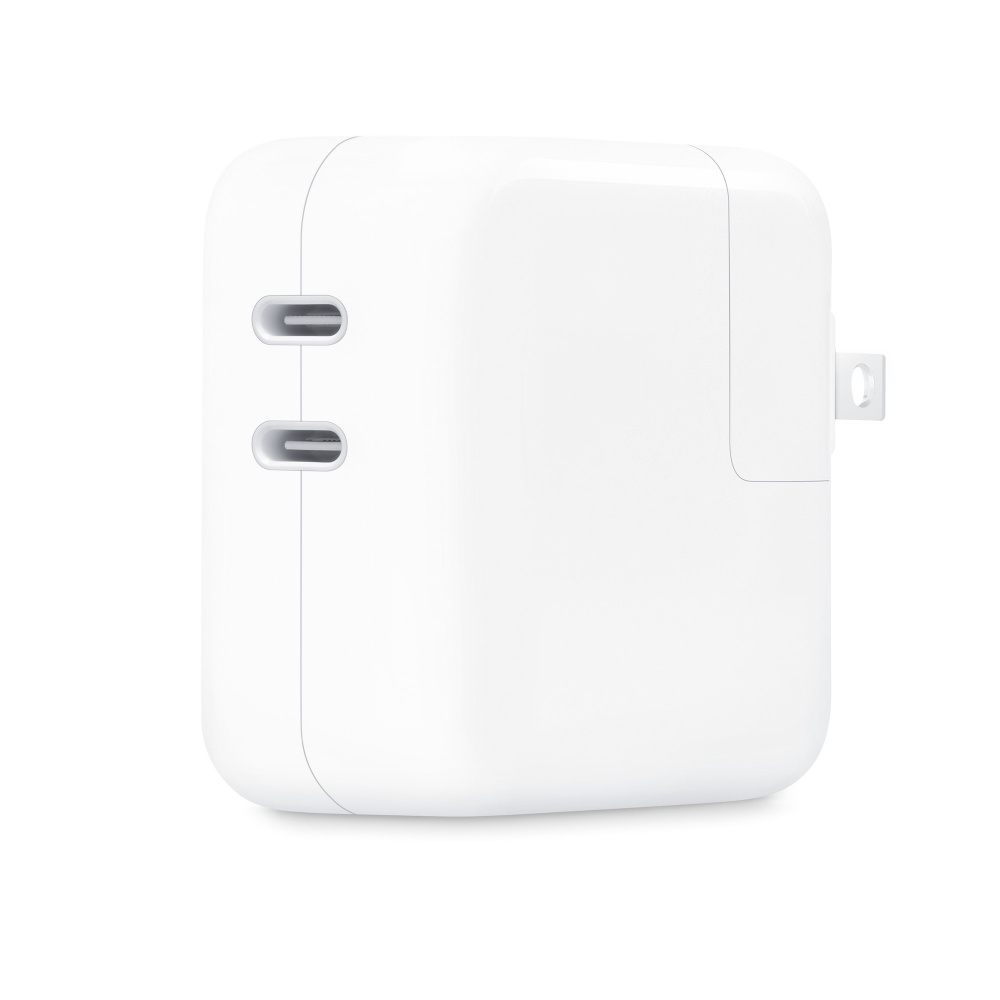 Cargadores para Apple | APPLE MW2K3AM/A — Adaptador de Corriente , 2x USB-C, 35W, para MacBook Air/iPhone/iPad/ Watch/AirPods