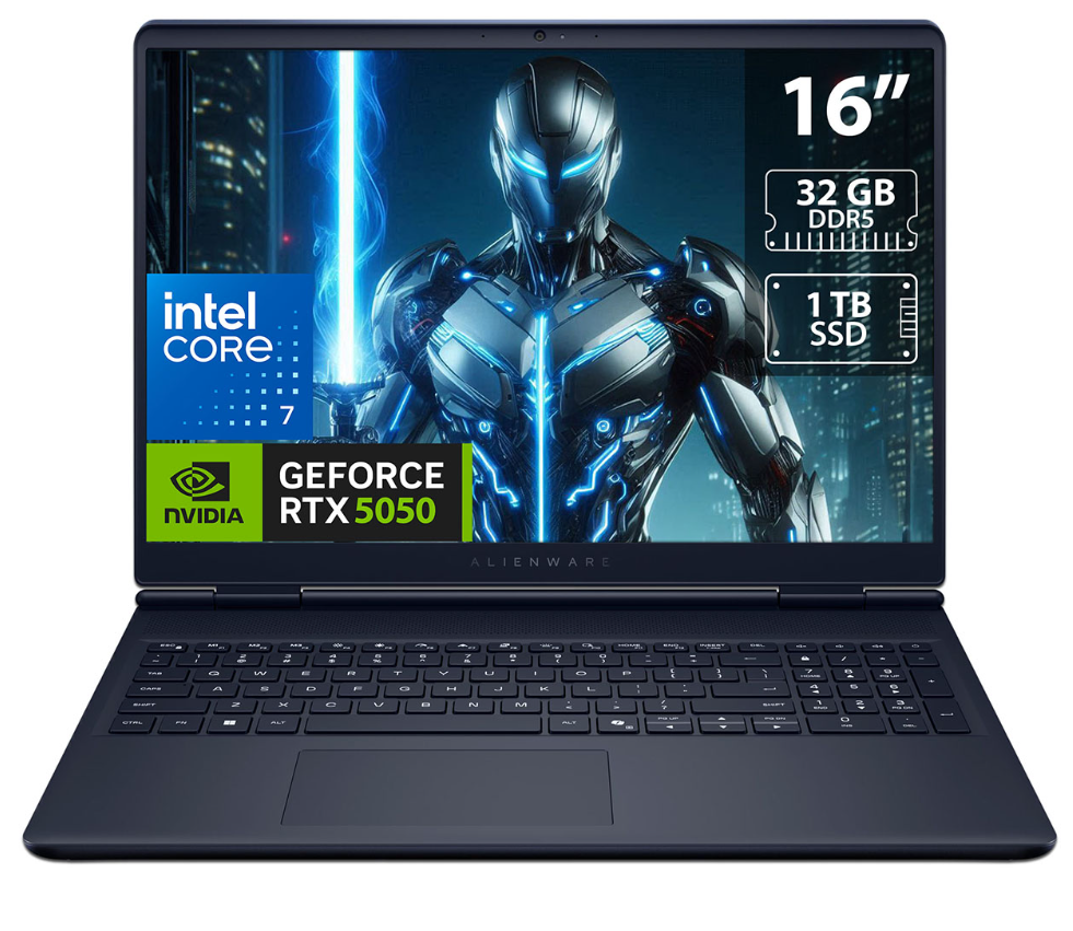 Laptops | ALIENWARE DEAC1625001CUSTOM321000 — Laptop Gamer 16 Aurora, 16" 2560x1600, Intel Core 7 240H, NVIDIA GeForce RTX 5050, 32GB, 1TB SSD, Windows 11 Home, Inglés