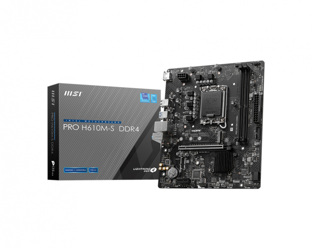 Tarjetas Madre | MSI PRO H610M-S — Tarjeta Madre , Micro-ATX, LGA 1700, Intel H610, 64GB DDR4, HDMI para Intel
