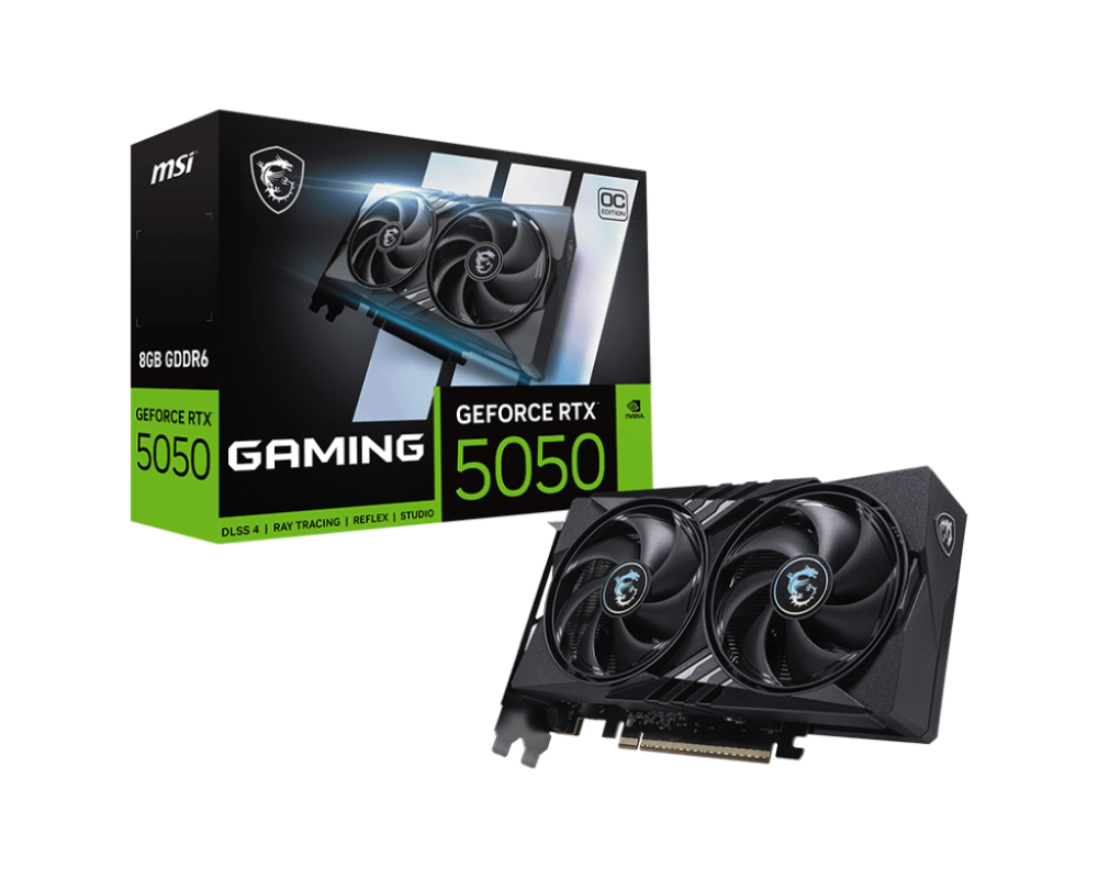 Tarjetas de Video | MSI GEFORCE RTX 5050 8G GAMING OC — Tarjeta de Video NVIDIA GeForce RTX 5050, 8GB 128-bit GDDR6, PCI Express x16 5.0, Mín. 550W
