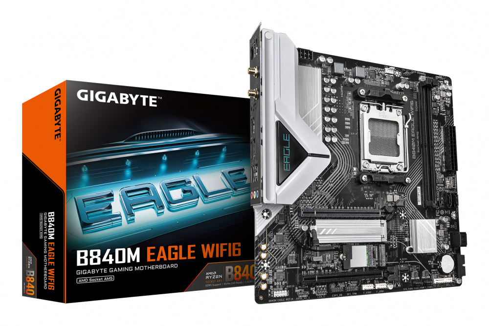 Tarjetas Madre | GIGABYTE B840M EAGLE WIFI6 — Tarjeta Madre , Micro-ATX, Socket AM5, AMD B840, 128GB DDR5, HDMI/DP para AMD