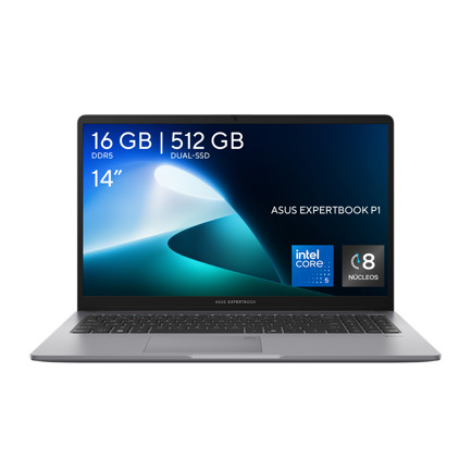 Laptops | ASUS 90NX0871-M01LP0-ROW — Laptop ExpertBook Essential P1403CVA, 14" 1920x1080 Full HD, Intel Core 5 210H, 16GB, 512GB SSD, Windows 11 Pro, Inglés